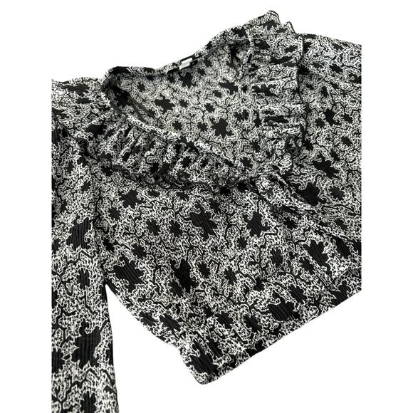 TOPSHOP ABSTRACT PRINT LONG SLEEVE CROP TOP SIZE US-8 - Picture 3 of 10